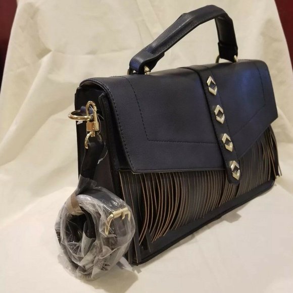 BCBGeneration Messenger Fringe Faux Leather Bag - Picture 4 of 5